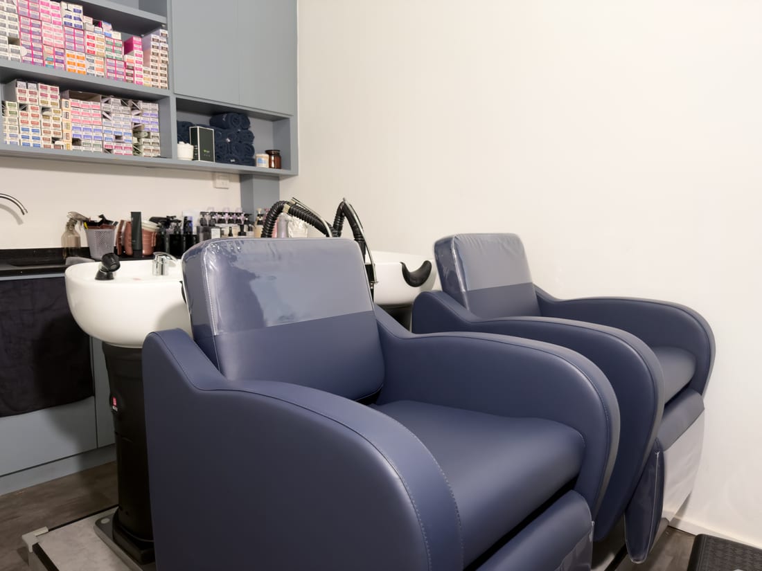 Scalp-wash chairs at Root & Reverie